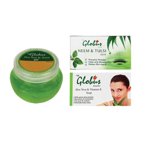 globus aloegel & neem soap & aloe soap (250 g)