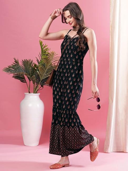 globus black printed jumpsuit