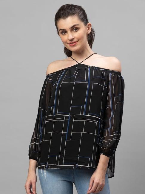 globus black printed top