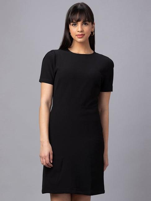 globus black regular fit shift dress