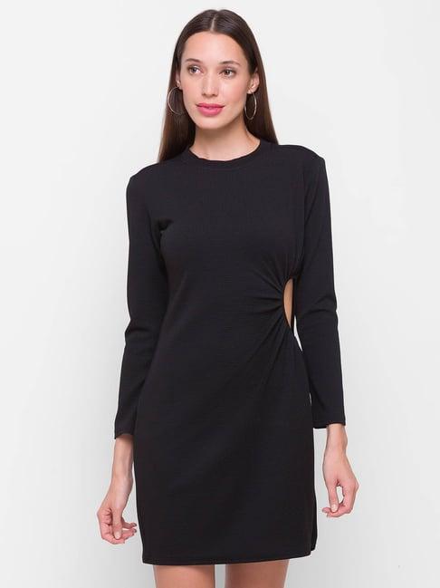 globus black slim fit dress