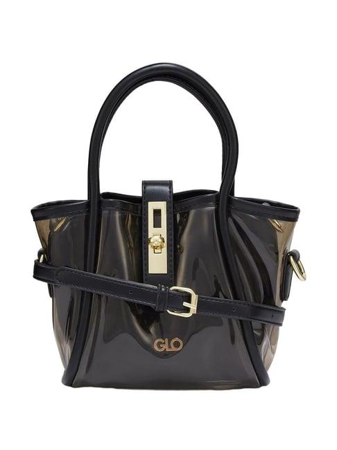 globus black solid medium handbag