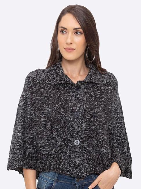 globus black textured cardigan