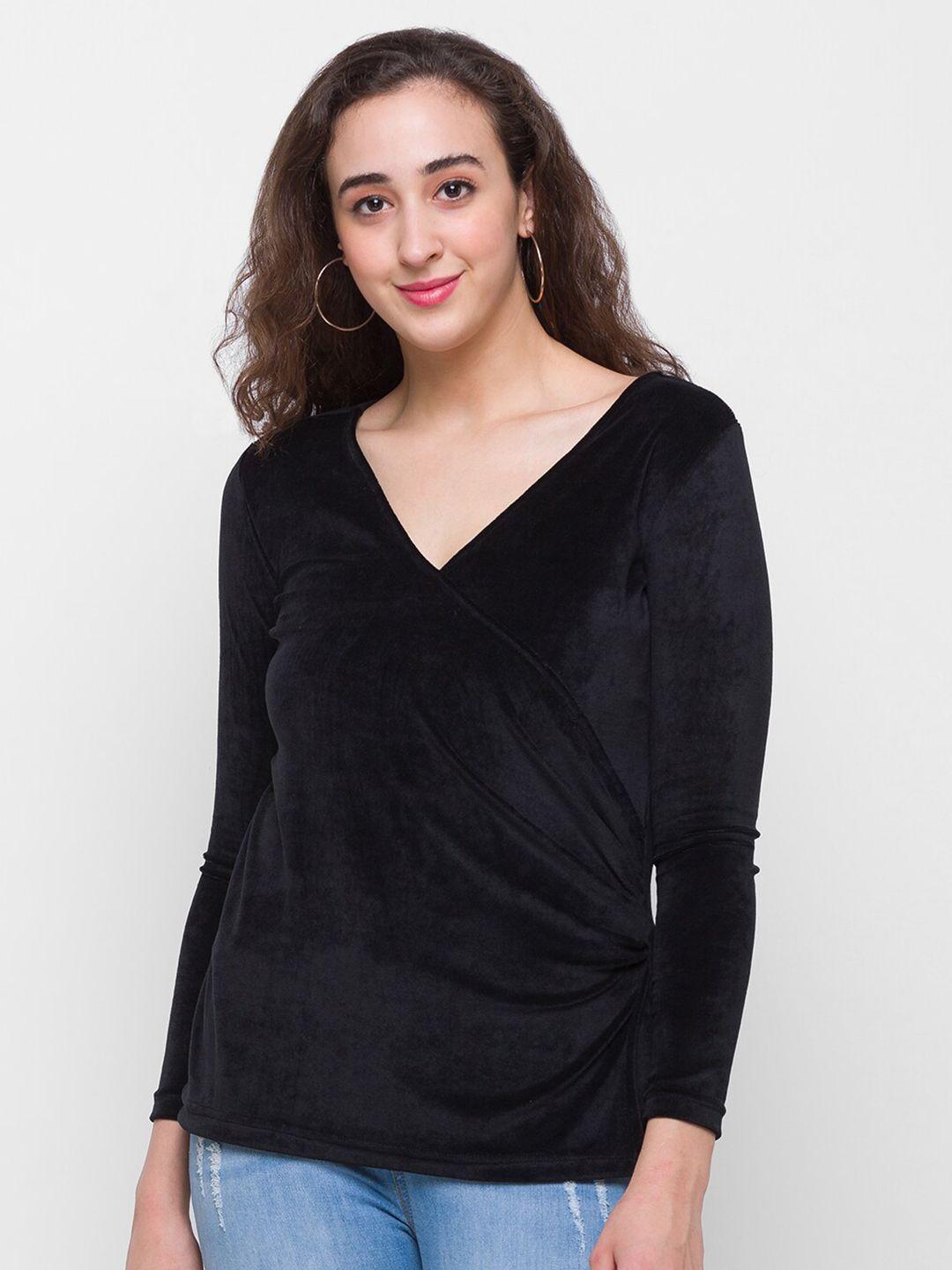 globus black wrap top