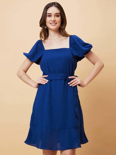 globus blue a line dress