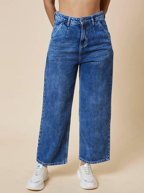 globus blue cotton boyfriend fit jeans