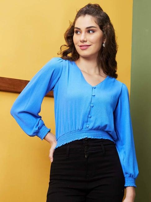 globus blue regular fit top