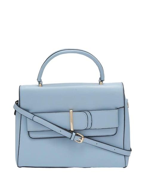 globus blueish grey solid medium handbag
