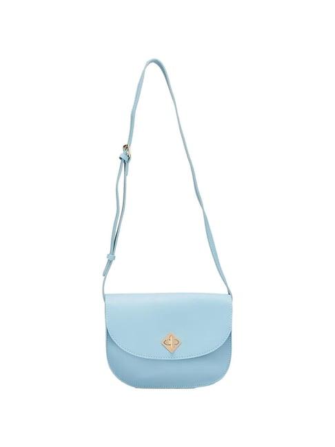 globus blueish grey solid medium sling handbag