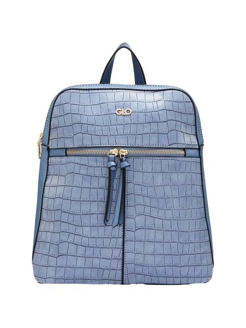 globus blueish grey textured medium backpack
