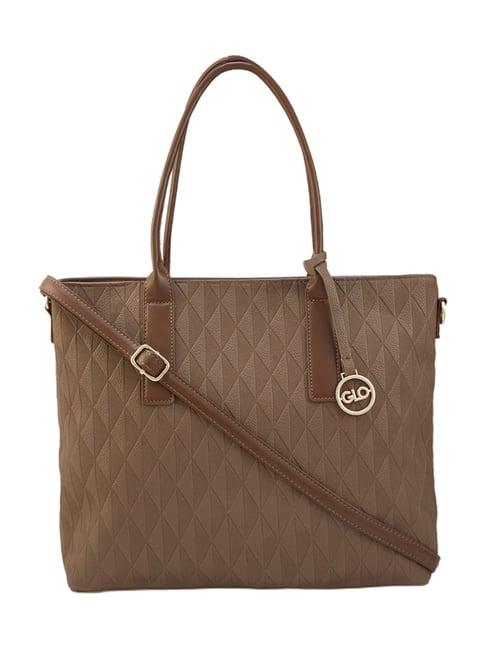 globus brown textured medium tote bag