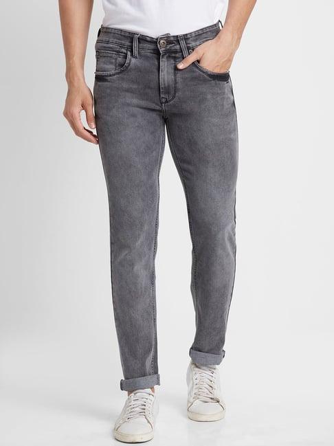 globus charcoal tapered fit heavily washed jeans