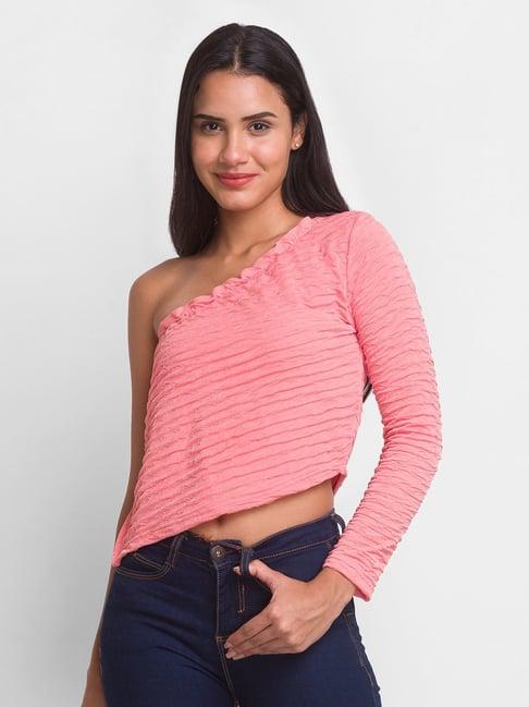 globus coral regular fit crop top