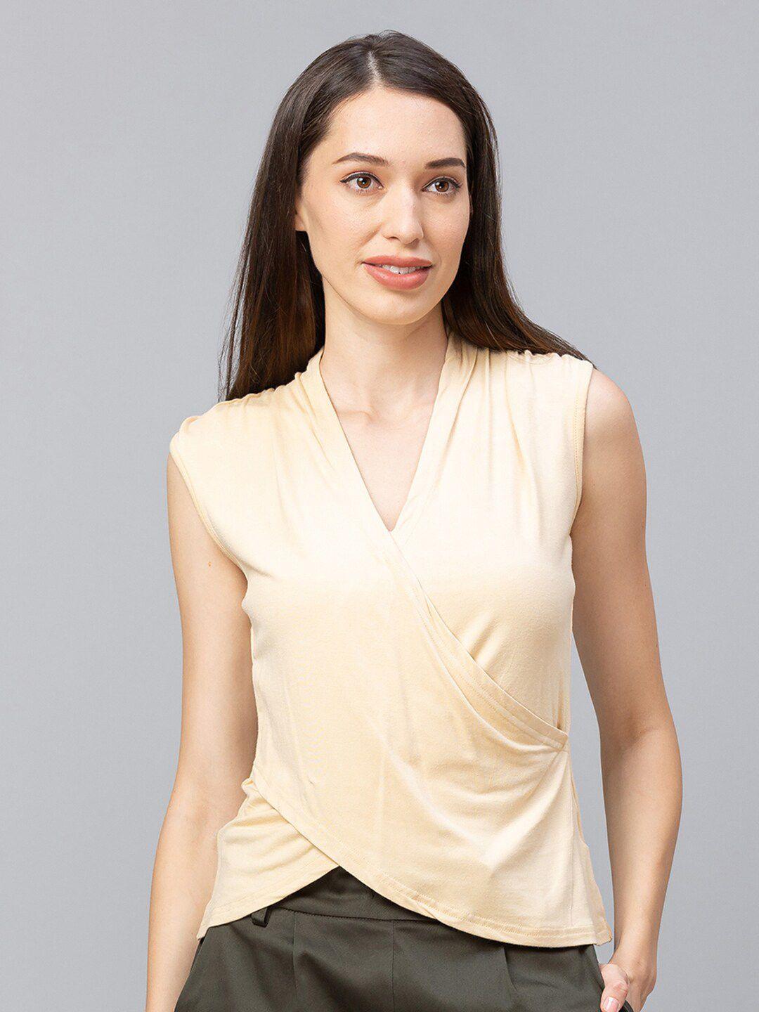 globus cream-coloured wrap top