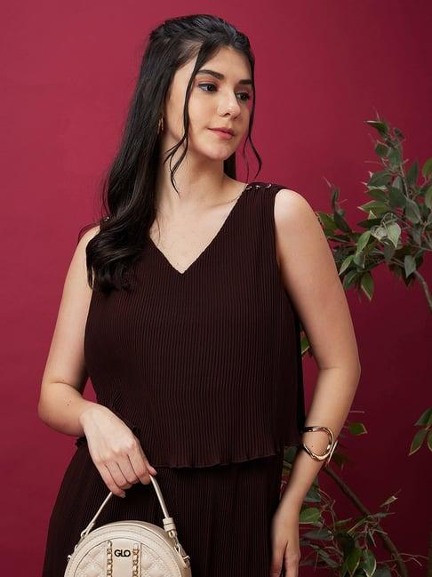 globus dark brown maxi jumpsuit