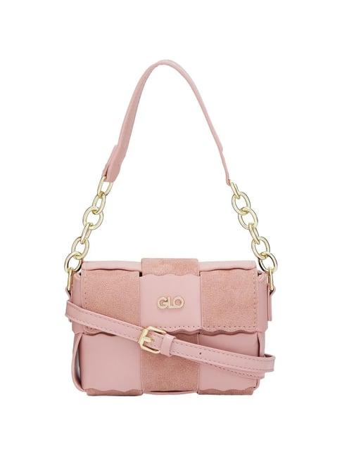 globus dusty pink textured medium handbag
