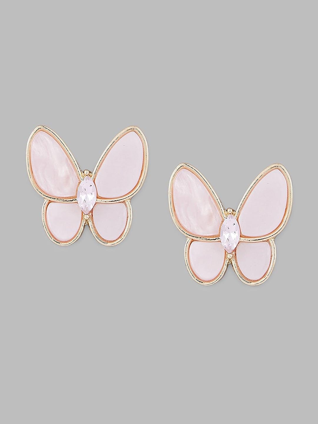 globus gold-plated butterfly studs earrings