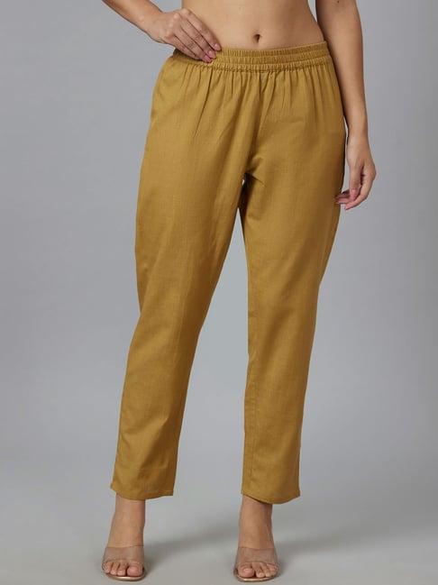 globus gold straight fit mid rise trousers