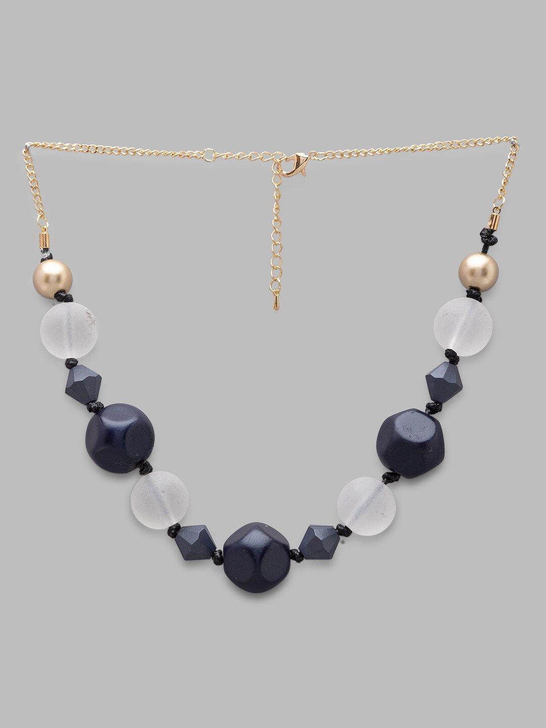 globus gold-toned & black gold-plated statement necklace