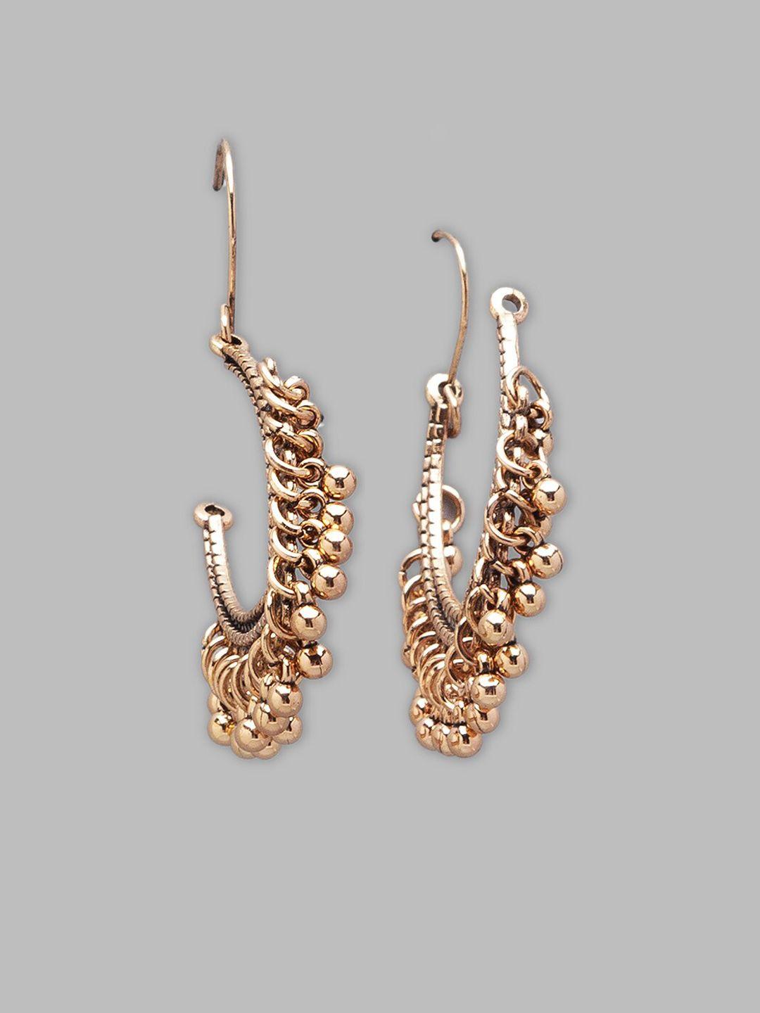 globus gold-toned geometric half hoop earrings