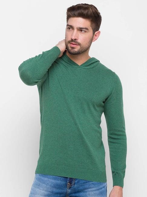 globus green full sleeves hooded sweater