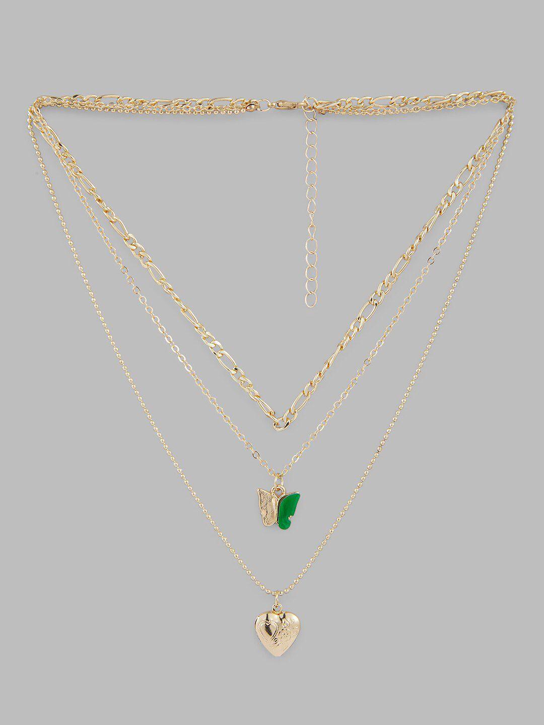 globus green gold-plated necklace