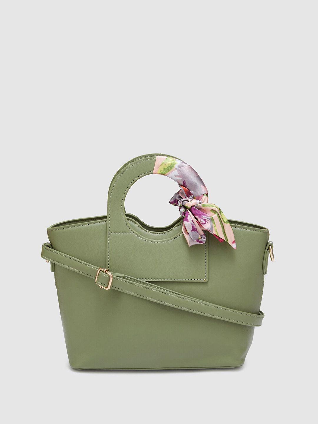 globus green textured structured handheld bag