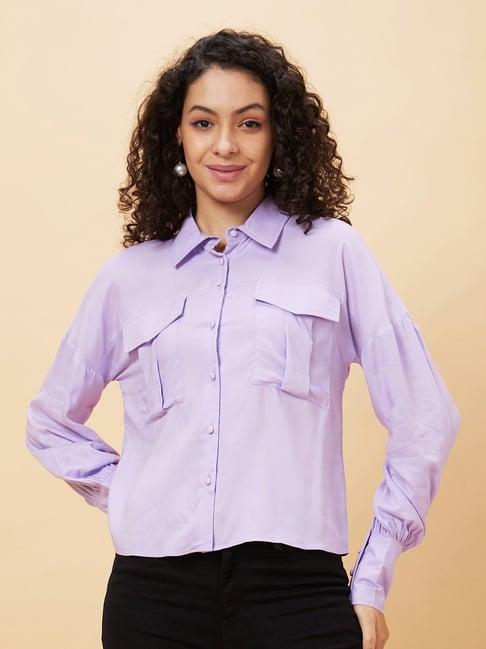 globus lavender regular fit shirt