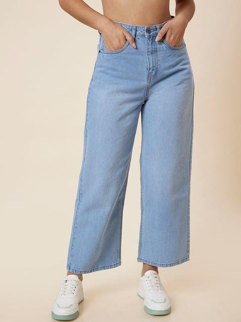 globus light blue cotton boyfriend fit mid rise jeans