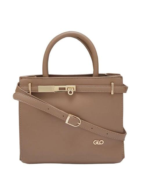 globus light brown solid medium handbag