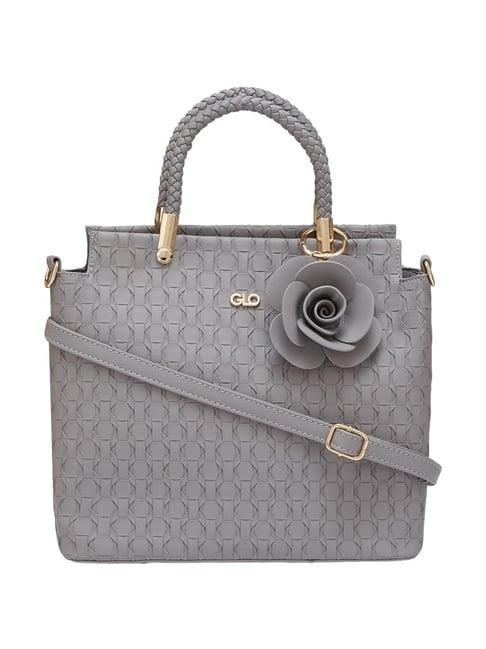 globus light grey textured medium handbag