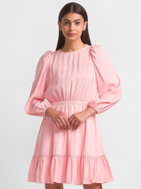 globus light pink regular fit dress