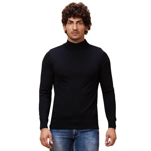 globus men black solid casual pullover sweater-3638153002