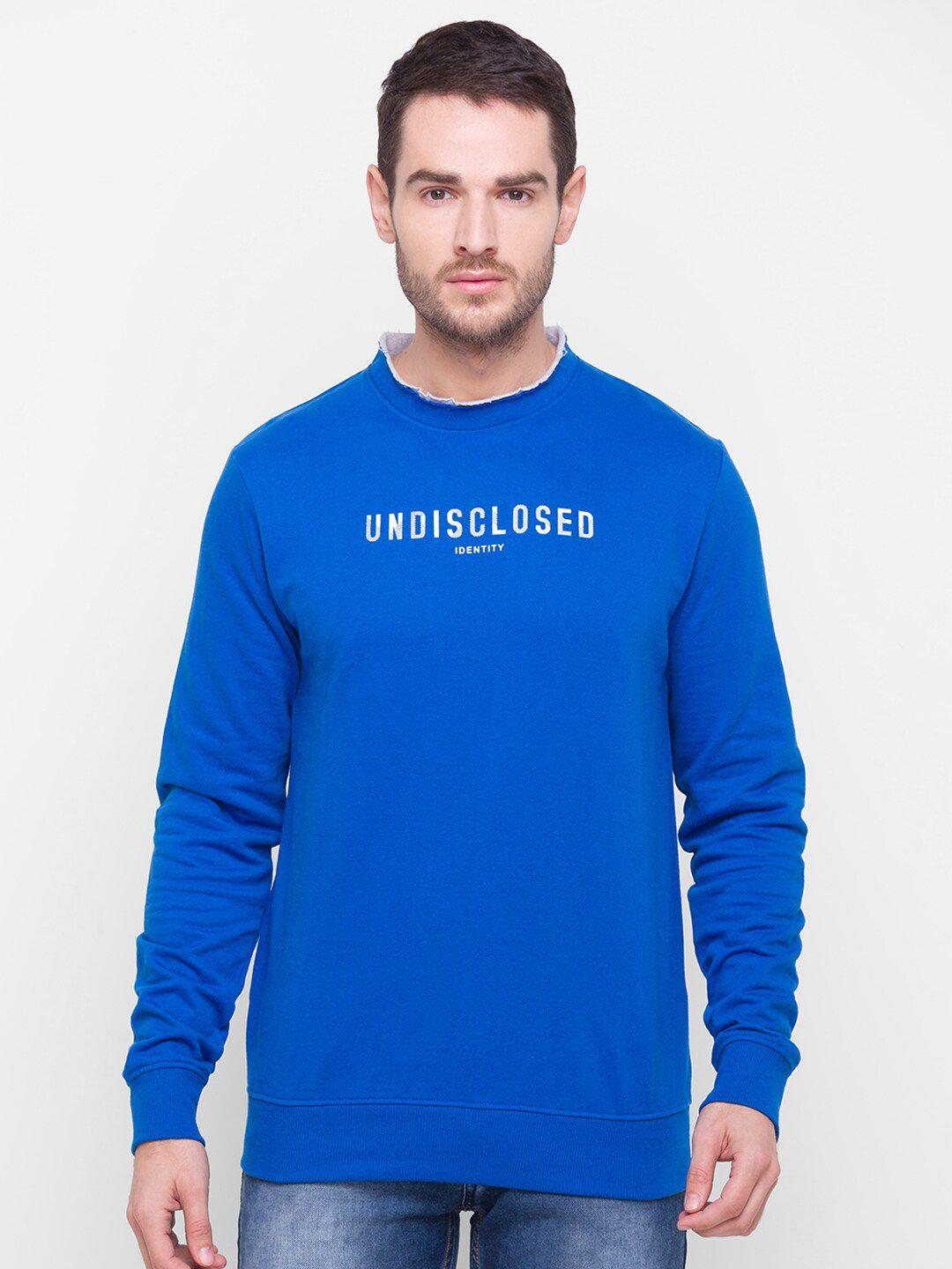 globus men blue printed sweatshirt