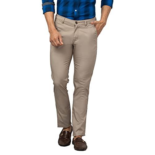 globus men brown slim fit chinos