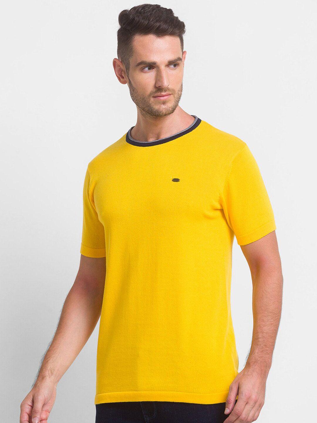 globus men mustard yellow t-shirt