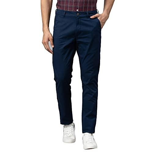 globus men navy slim fit classic chinos