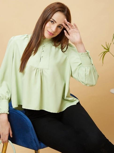 globus mint green regular fit top