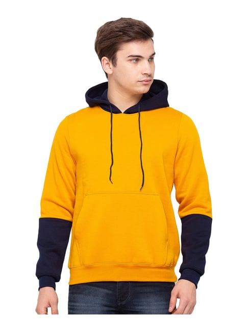 globus mustard full sleeves hooded sweatshirt