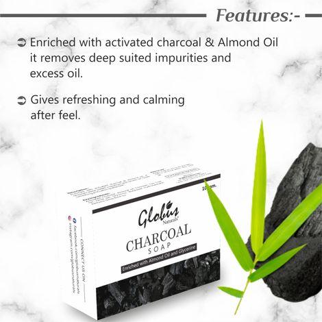 globus naturals lemon & charcoal soap 100gm (pack of 2)