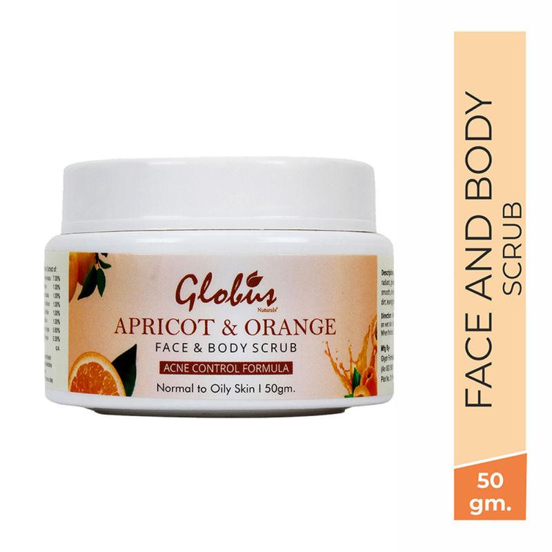 globus naturals apricot & orange face and body scrub