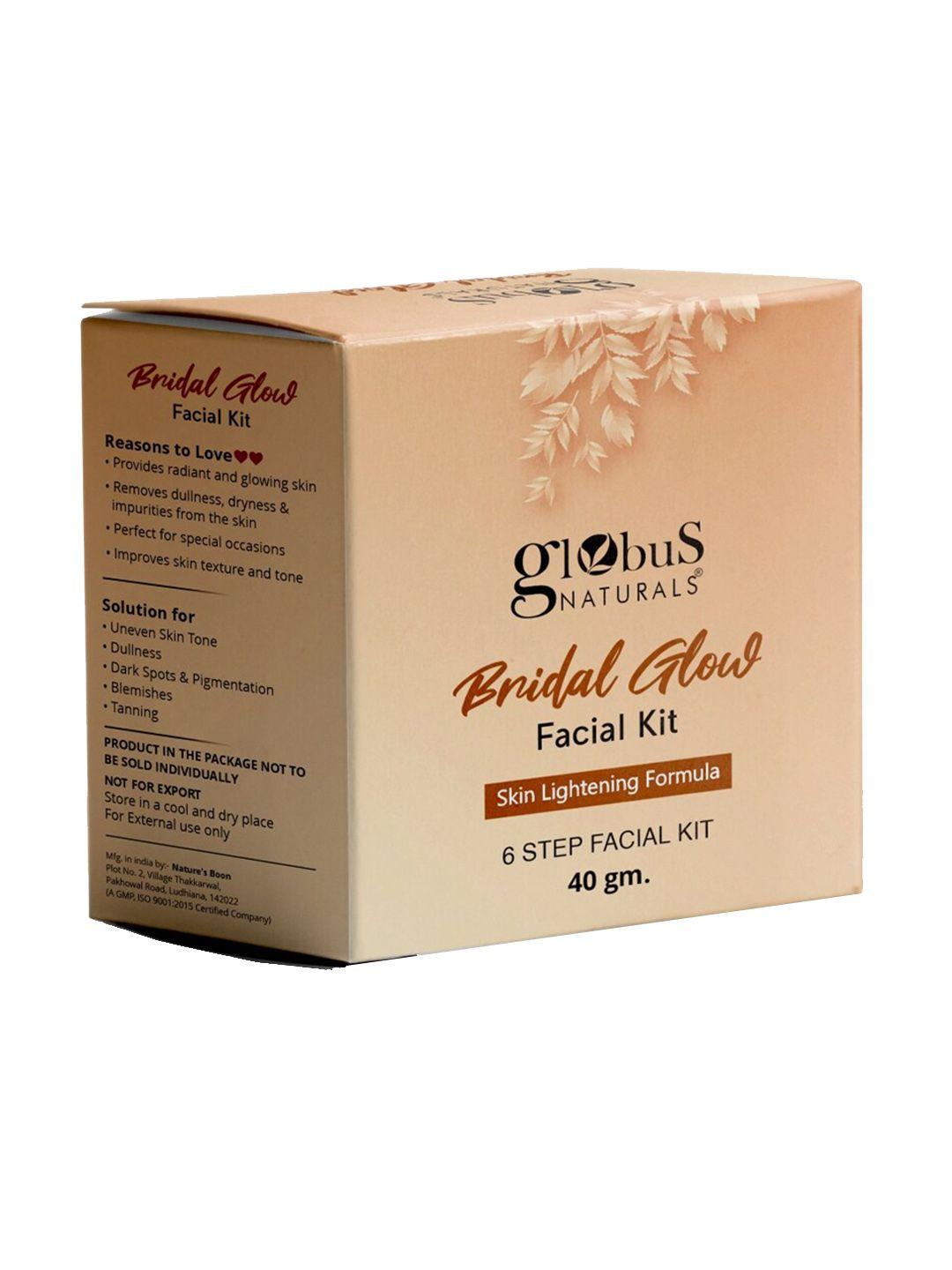 globus naturals bridal glow 6 steps facial kit with skin lightening formula - 40 g