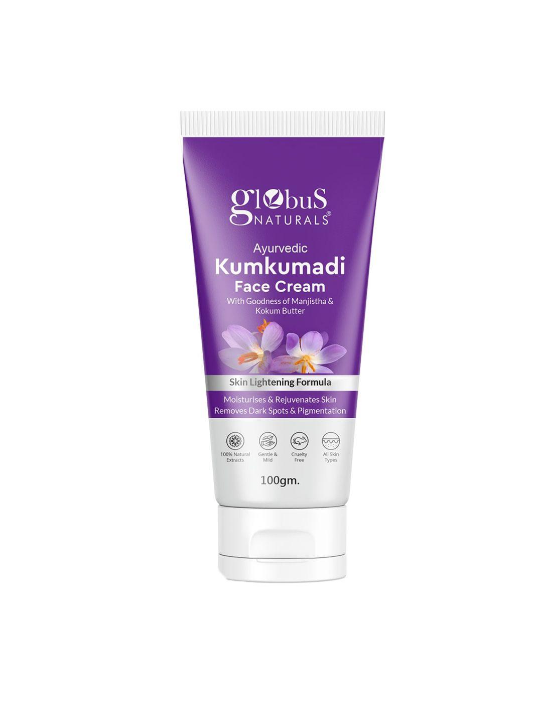 globus naturals kumkumadi skin lightening face cream with manjistha & kokum butter - 100gm