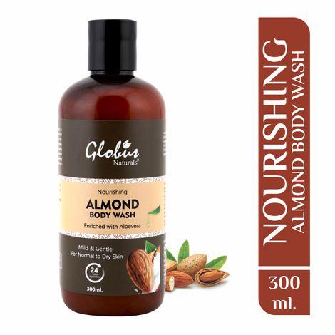 globus naturals nourishing almond milk body wash (300 ml)