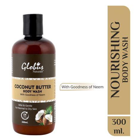 globus naturals nourishing coconut butter body wash (300 ml)
