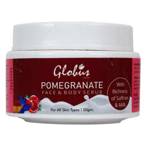 globus naturals pomegranate face & body scrub (50 g)