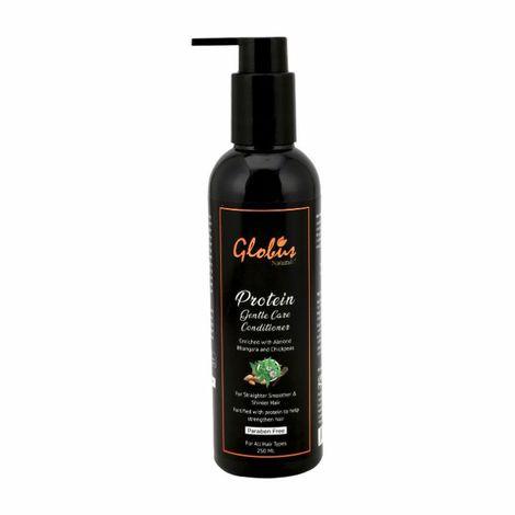 globus naturals protein gentle care hair growth conditioner enriched with liquorice,bhringraj,neem,chickpeas,& aloe vera||promotes hair growth & strengthen hair follicle |no parabens|250 ml