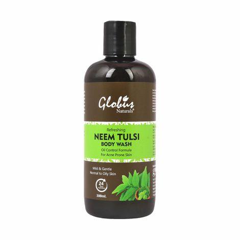globus naturals refreshing neem tulsi body wash (300 ml)
