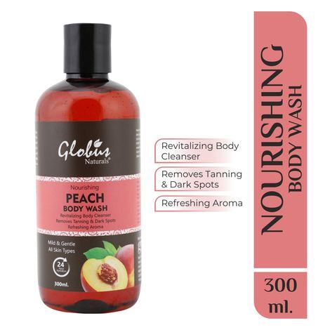 globus naturals refreshing peach body wash (300 ml)