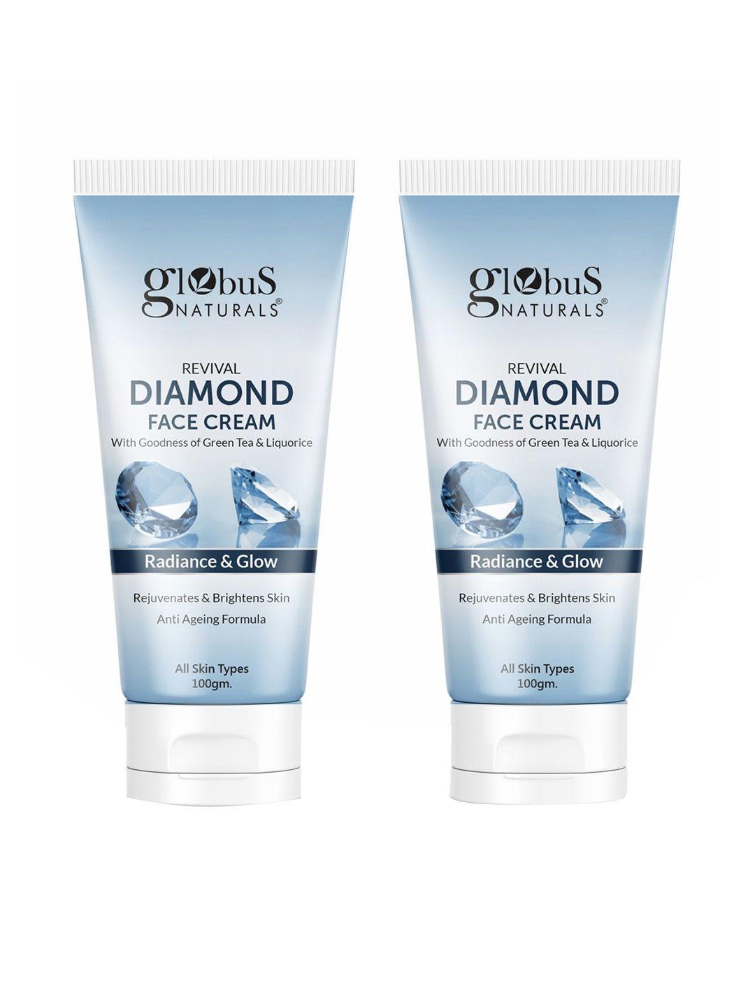 globus naturals revival set of 2 diamond face cream for soft & glowing skin 100 g each
